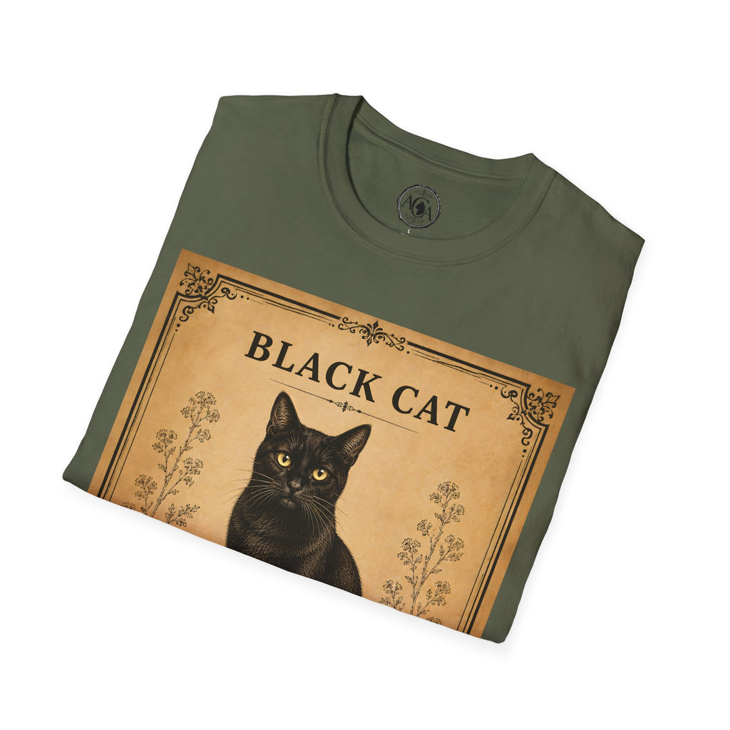 Black Cat T-Shirt | Vintage Cat Illustration | Antique Cats Archive™