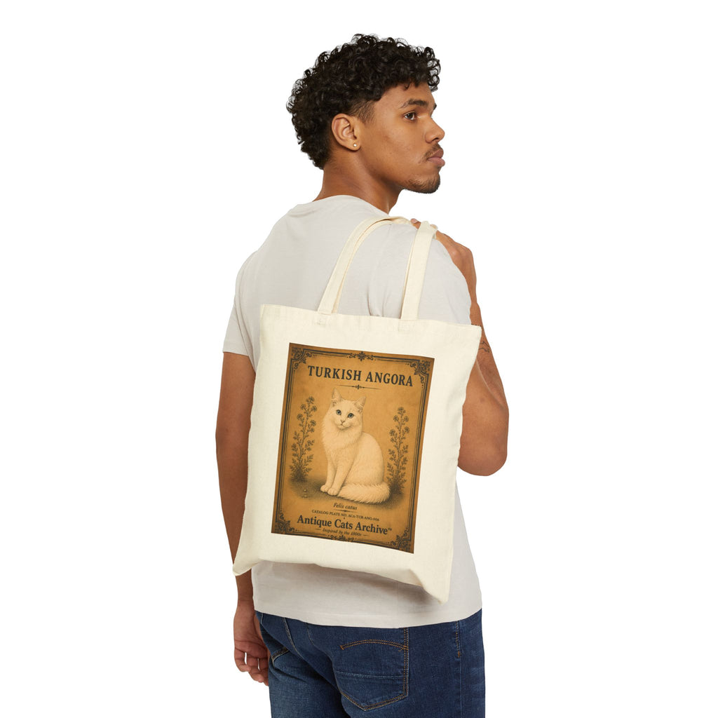 Turkish Angora Vintage Cat Poster Tote Bag | Antique Cats Archive