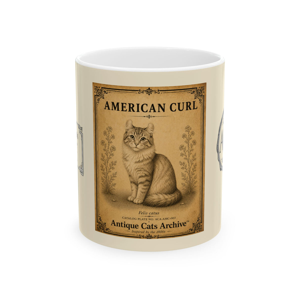 Antique American Curl Cat Mug — Vintage Cat Breed Coffee Cup (11oz/15oz)