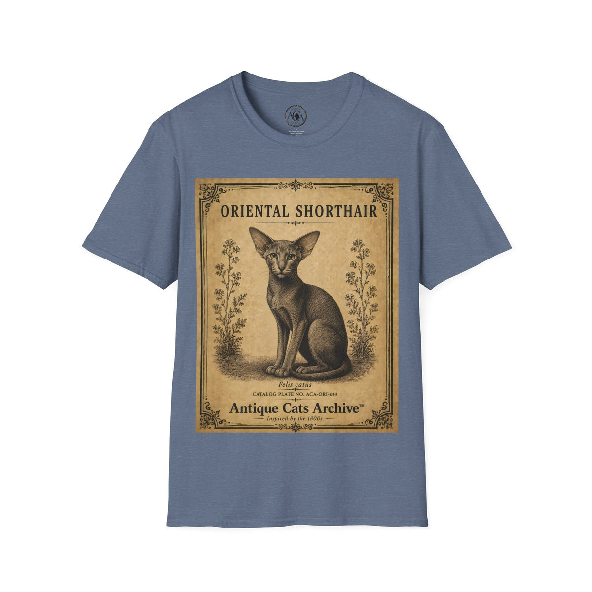 Oriental Shorthair Cat T-Shirt | Vintage Cat Illustration | Antique Cats Archive™