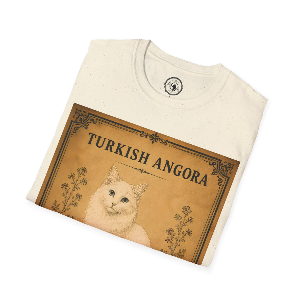 Turkish Angora Cat T-Shirt | Vintage Cat Illustration | Antique Cats Archive™