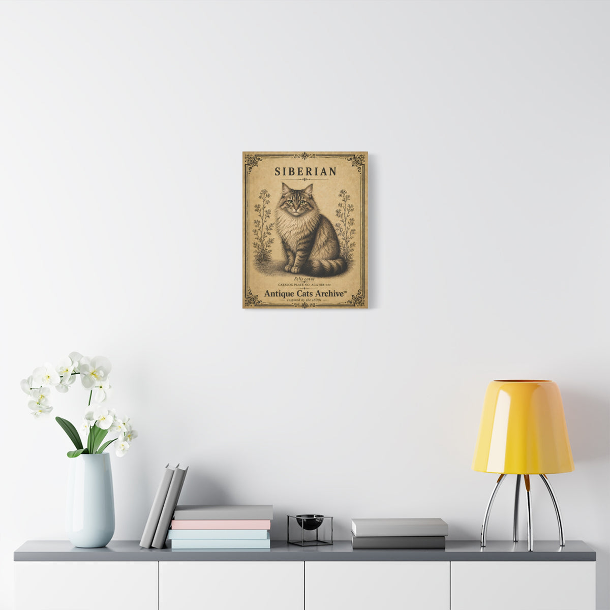 Siberian Cat Canvas | Vintage Antique Cats Archive Wall Art