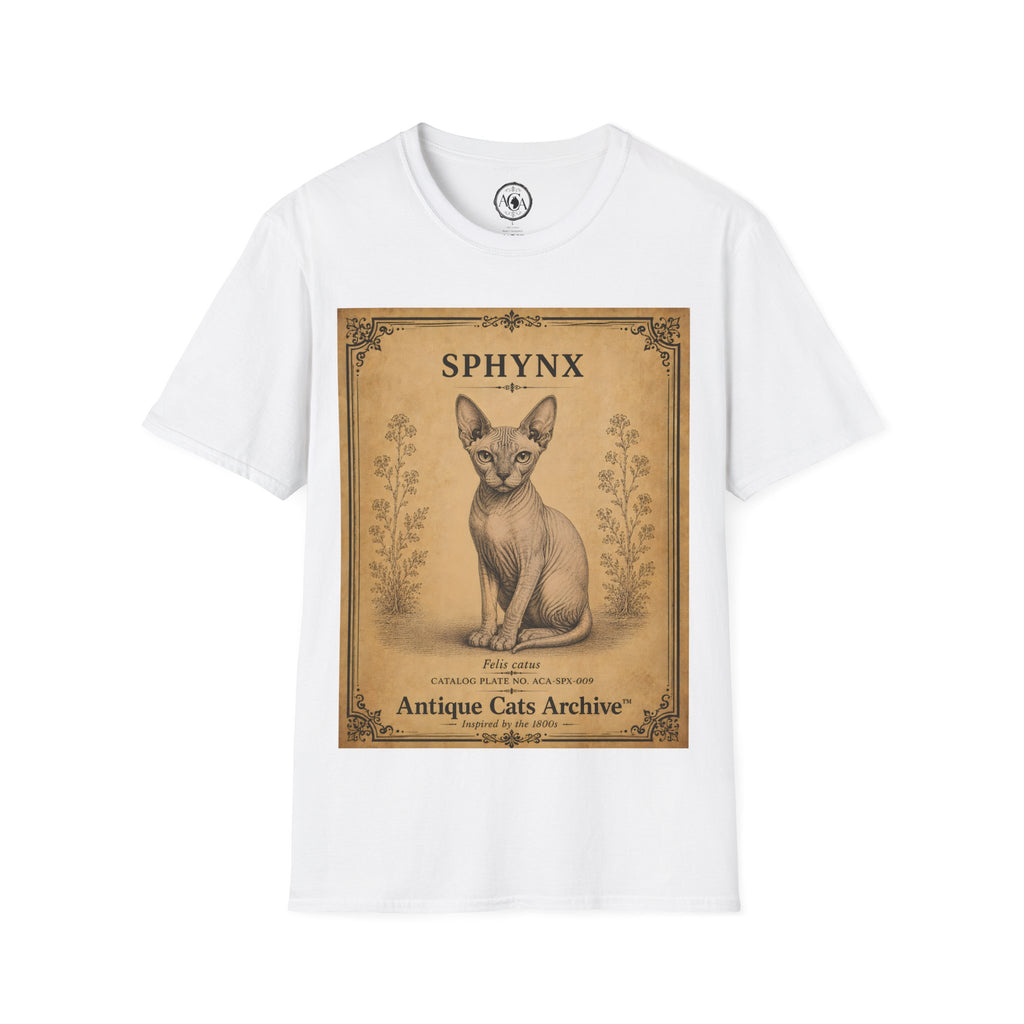Sphynx Cat T-Shirt | Vintage Cat Illustration | Antique Cats Archive™