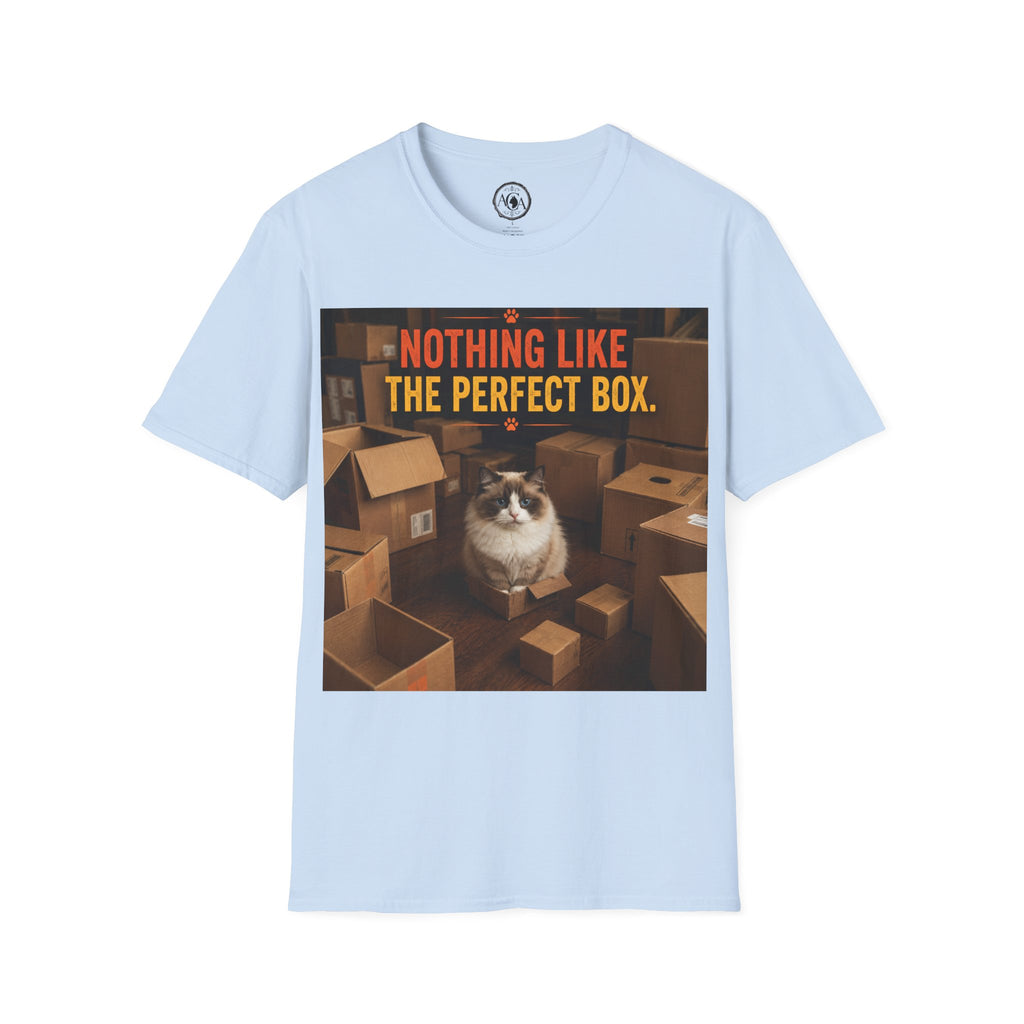 Cat Lover T‑Shirt — “Nothing Like The Perfect Box” Graphic Tee