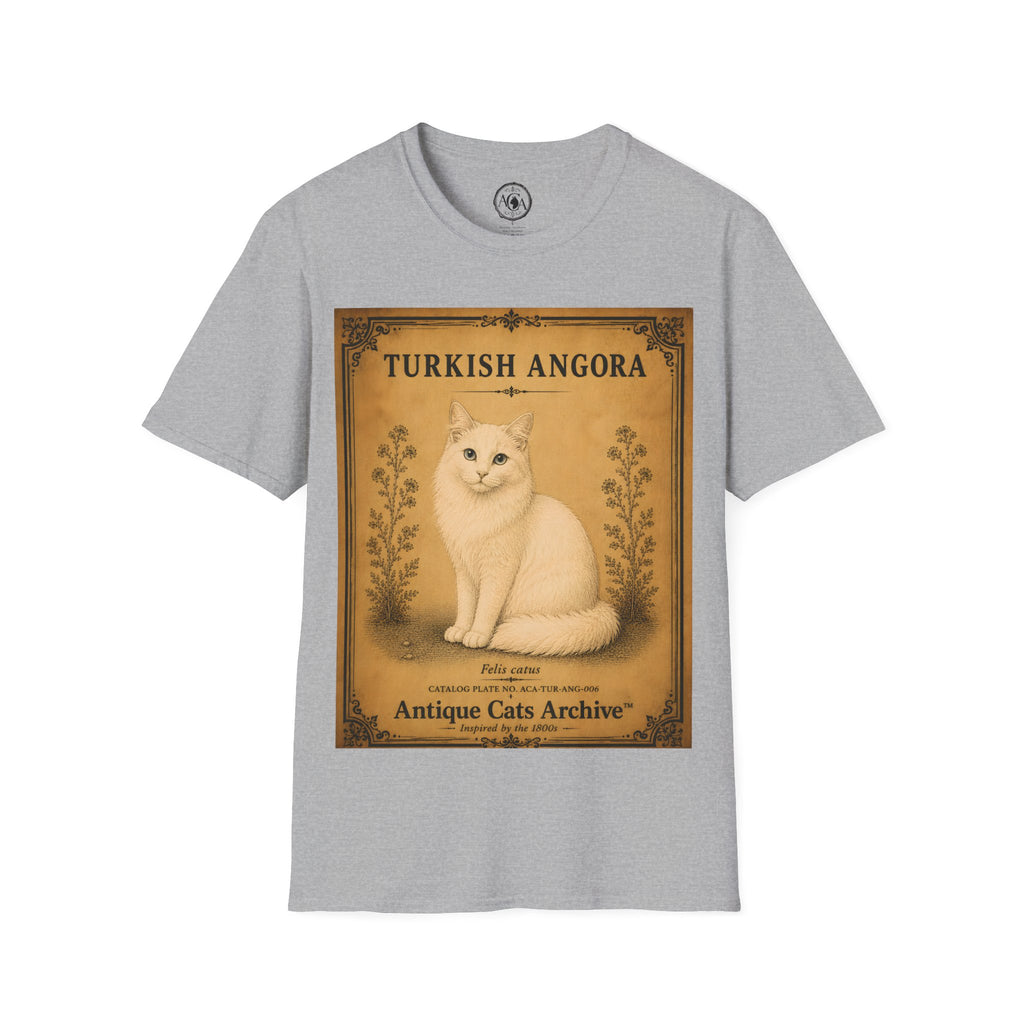 Turkish Angora Cat T-Shirt | Vintage Cat Illustration | Antique Cats Archive™