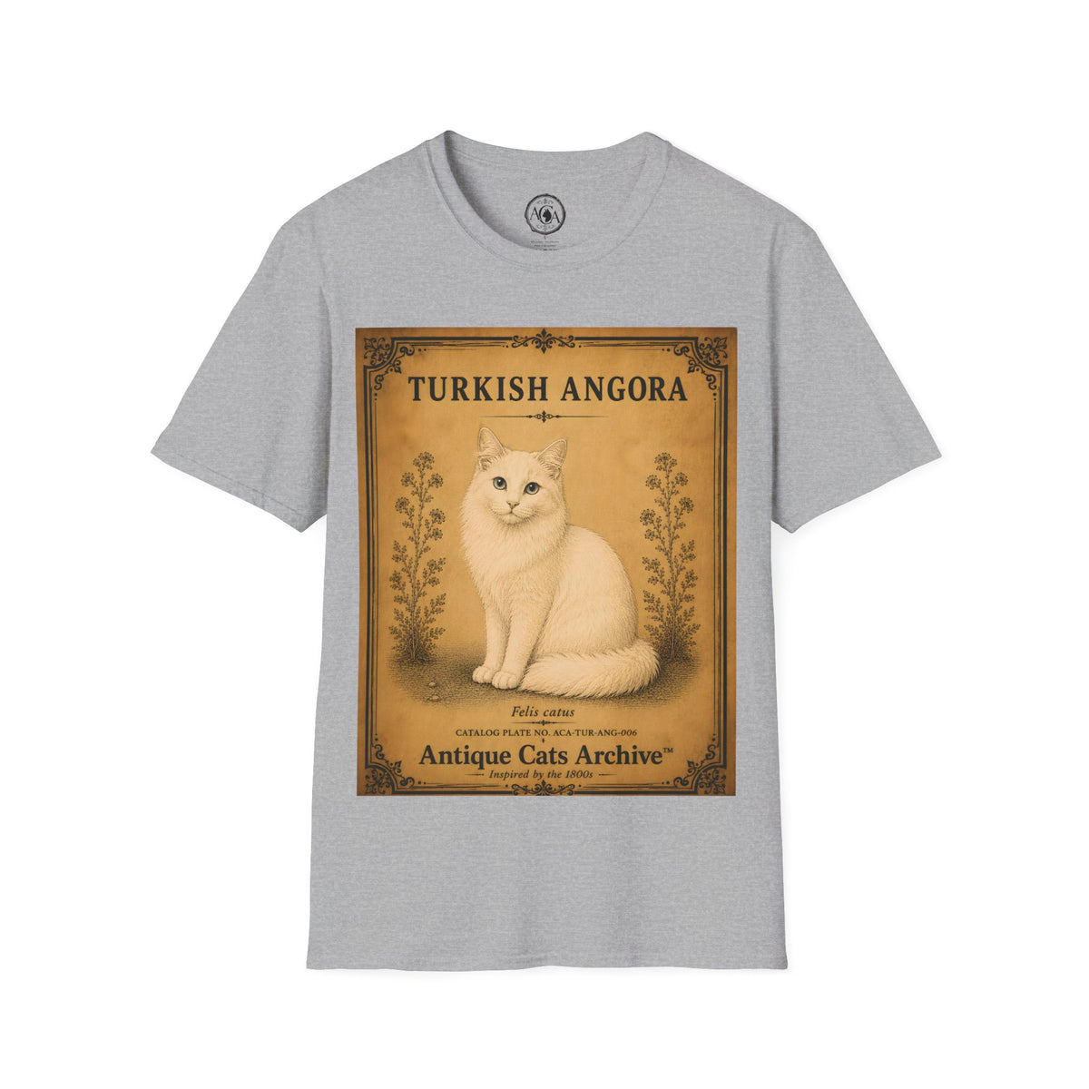 Turkish Angora Cat T-Shirt | Vintage Cat Illustration | Antique Cats Archive™