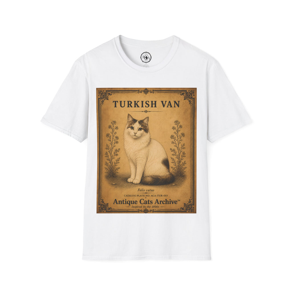Turkish Van Cat T-Shirt | Vintage Cat Illustration | Antique Cats Archive™