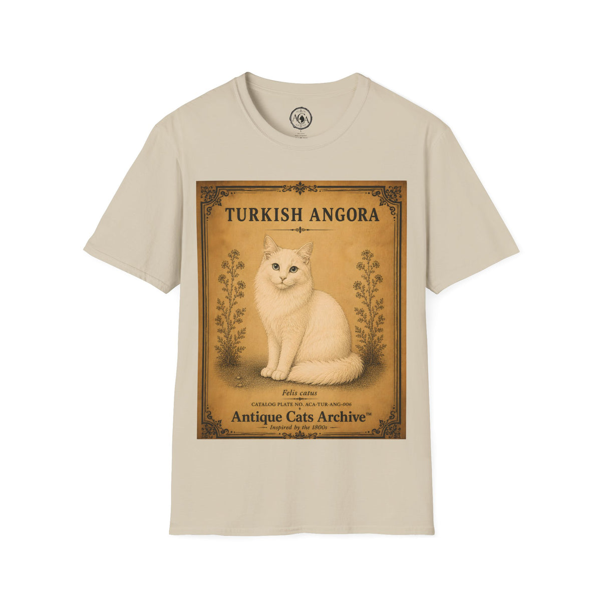 Turkish Angora Cat T-Shirt | Vintage Cat Illustration | Antique Cats Archive™