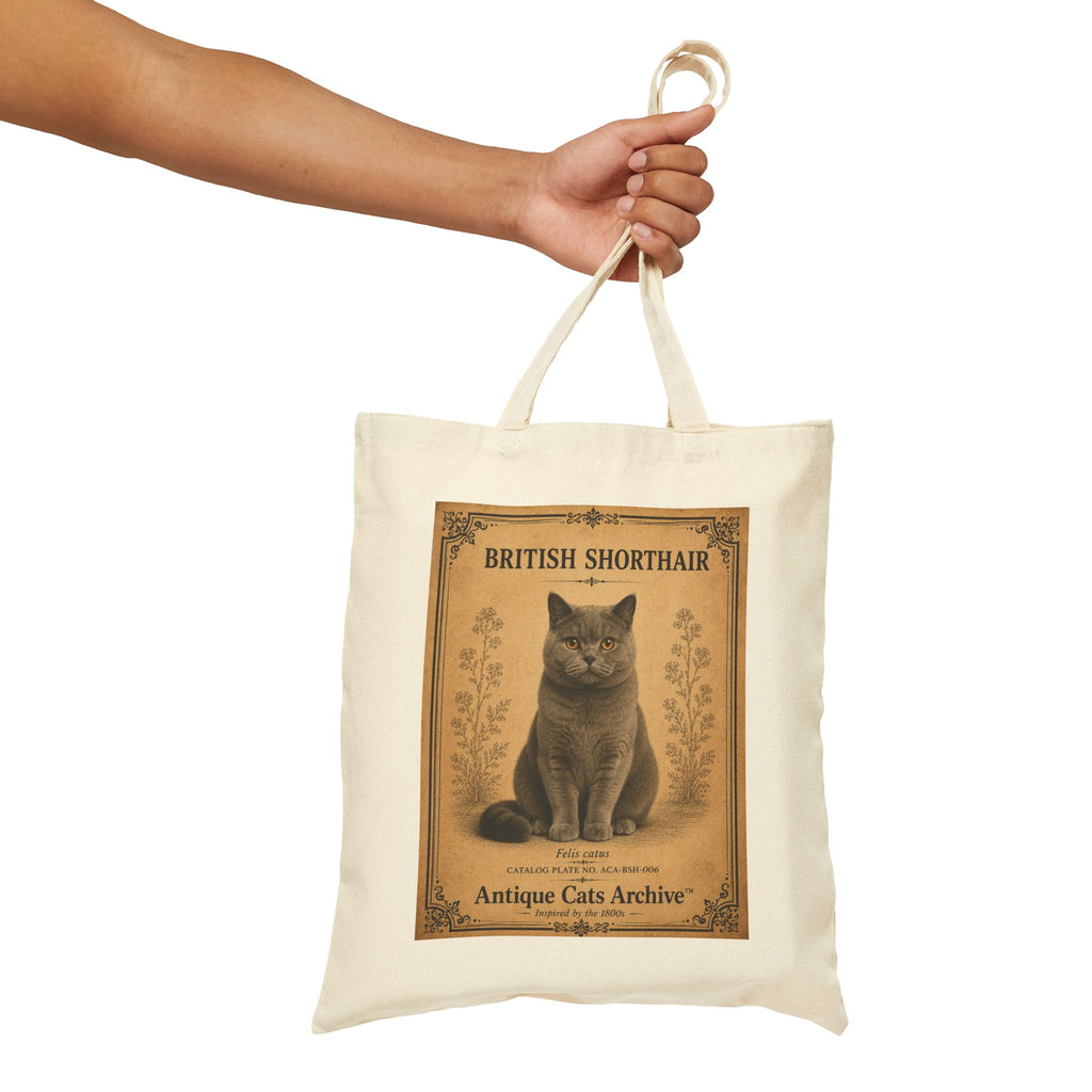 British Shorthair Vintage Cat Poster Tote Bag | Antique Cats Archive