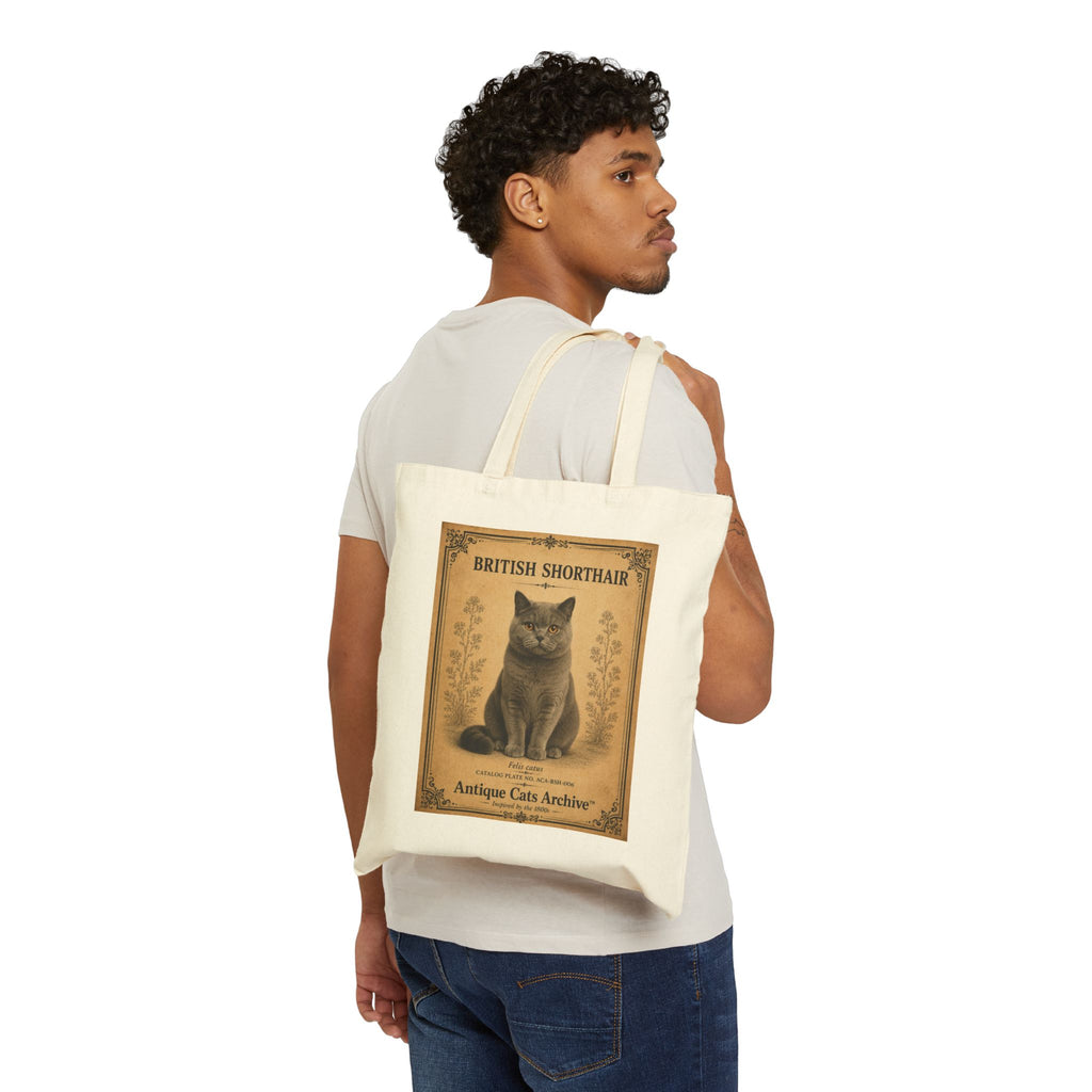 British Shorthair Vintage Cat Poster Tote Bag | Antique Cats Archive