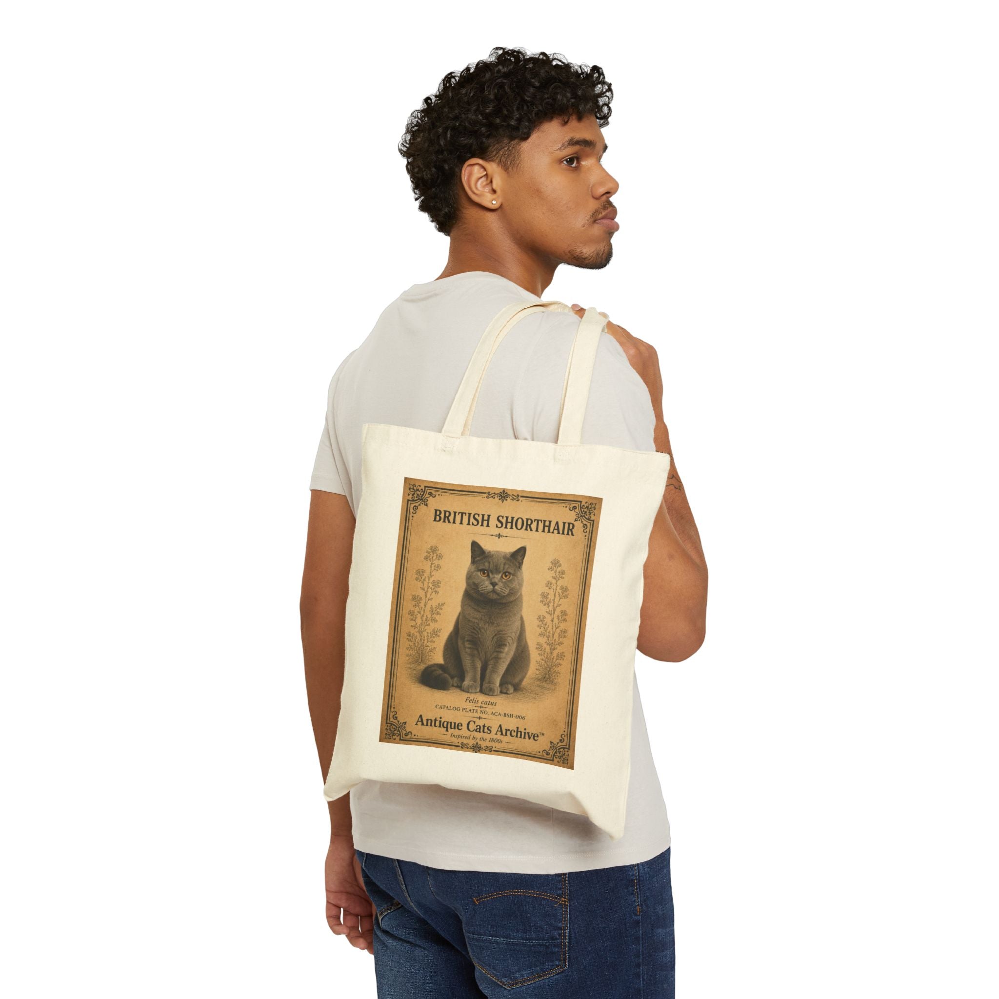 British Shorthair Vintage Cat Poster Tote Bag | Antique Cats Archive