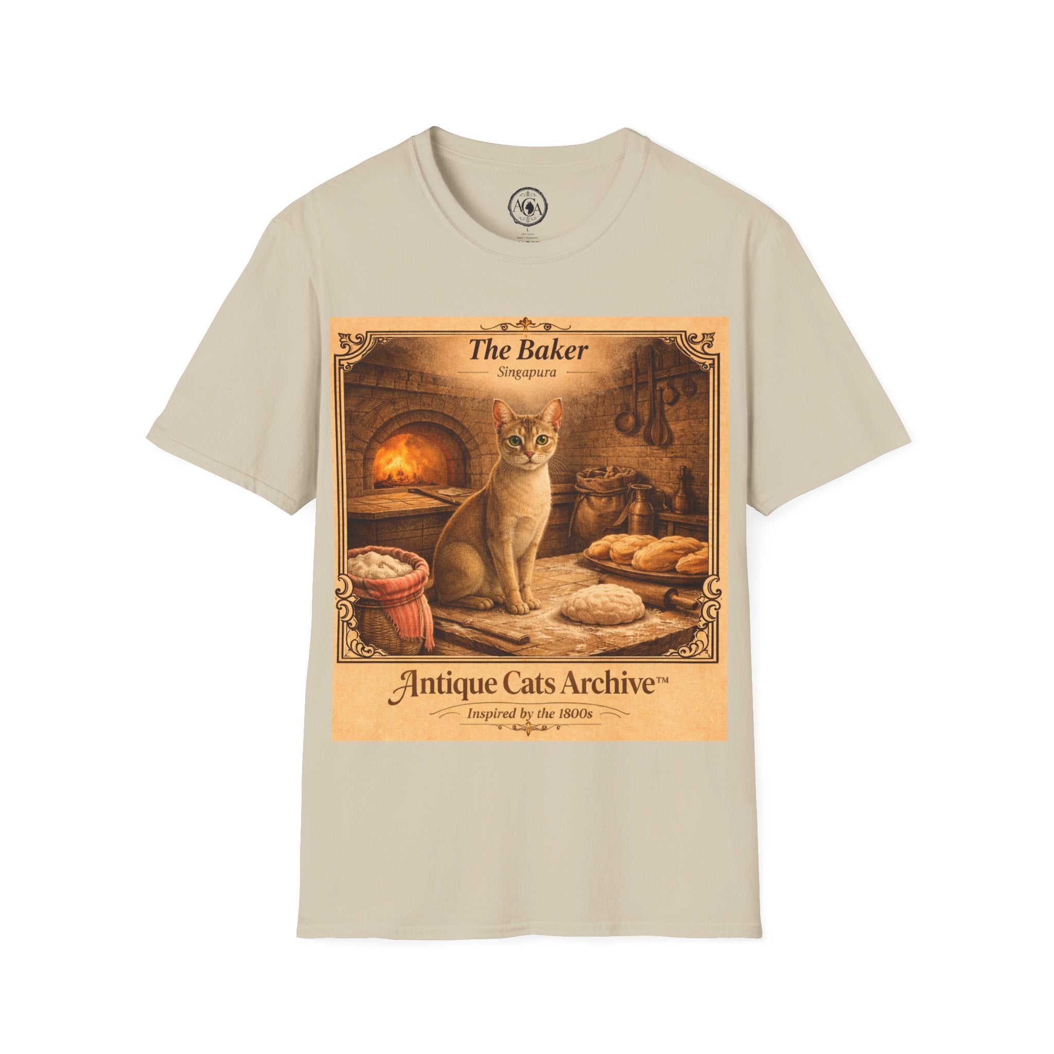 Antique Cats Archive™ Entry No. ACA-005-FND “The Baker” Tabby Cat T-Shirt – Vintage 1800s Engraving StyleThe Baker