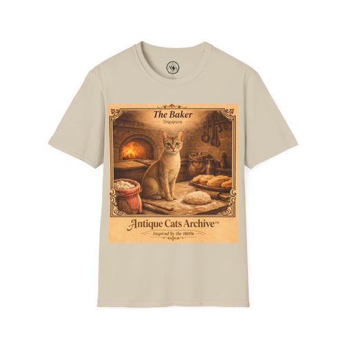 Antique Cats Archive™ Entry No. ACA-005-FND “The Baker” Tabby Cat T-Shirt – Vintage 1800s Engraving StyleThe Baker