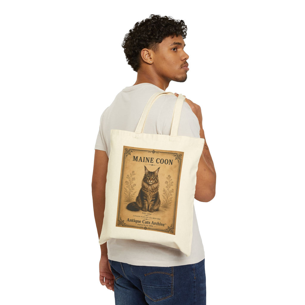 Maine Coon Vintage Poster Tote Bag | Antique Cats Archive