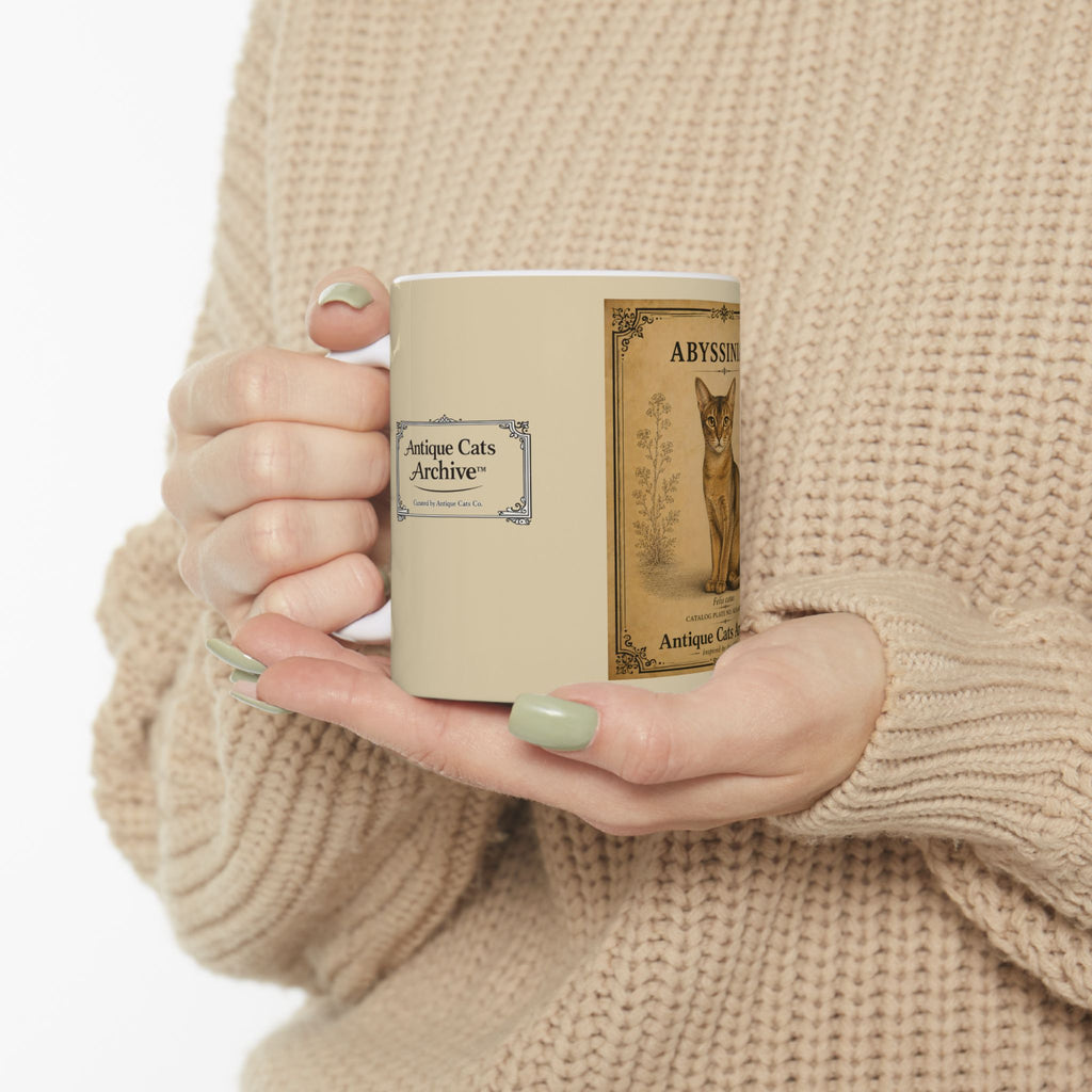 Abyssinian Cat Vintage Illustration Mug | Antique Cats Archive