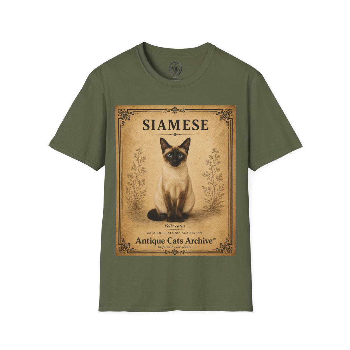 Siamese Cat T-Shirt | Vintage Cat Illustration | Antique Cats Archive™