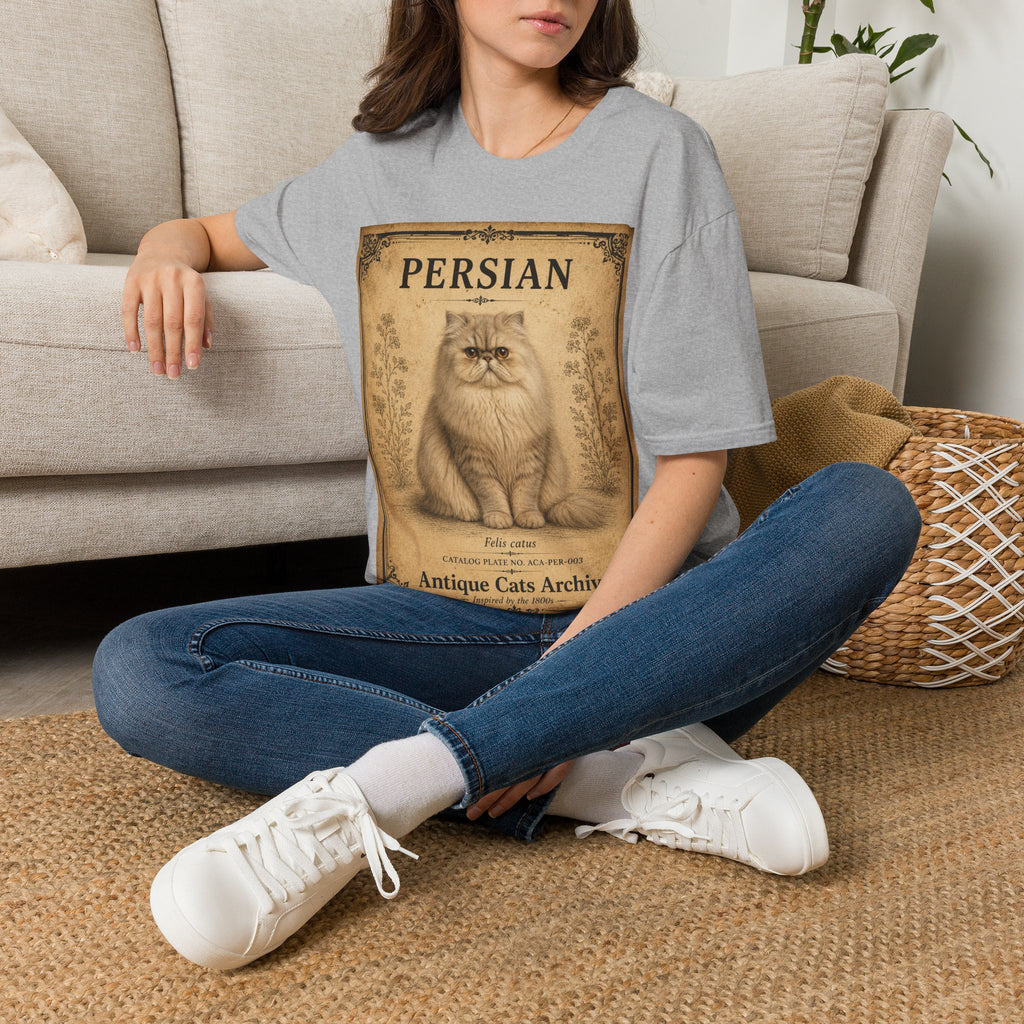 Persian Cat T-Shirt | Vintage Cat Illustration | Antique Cats Archive™  Description