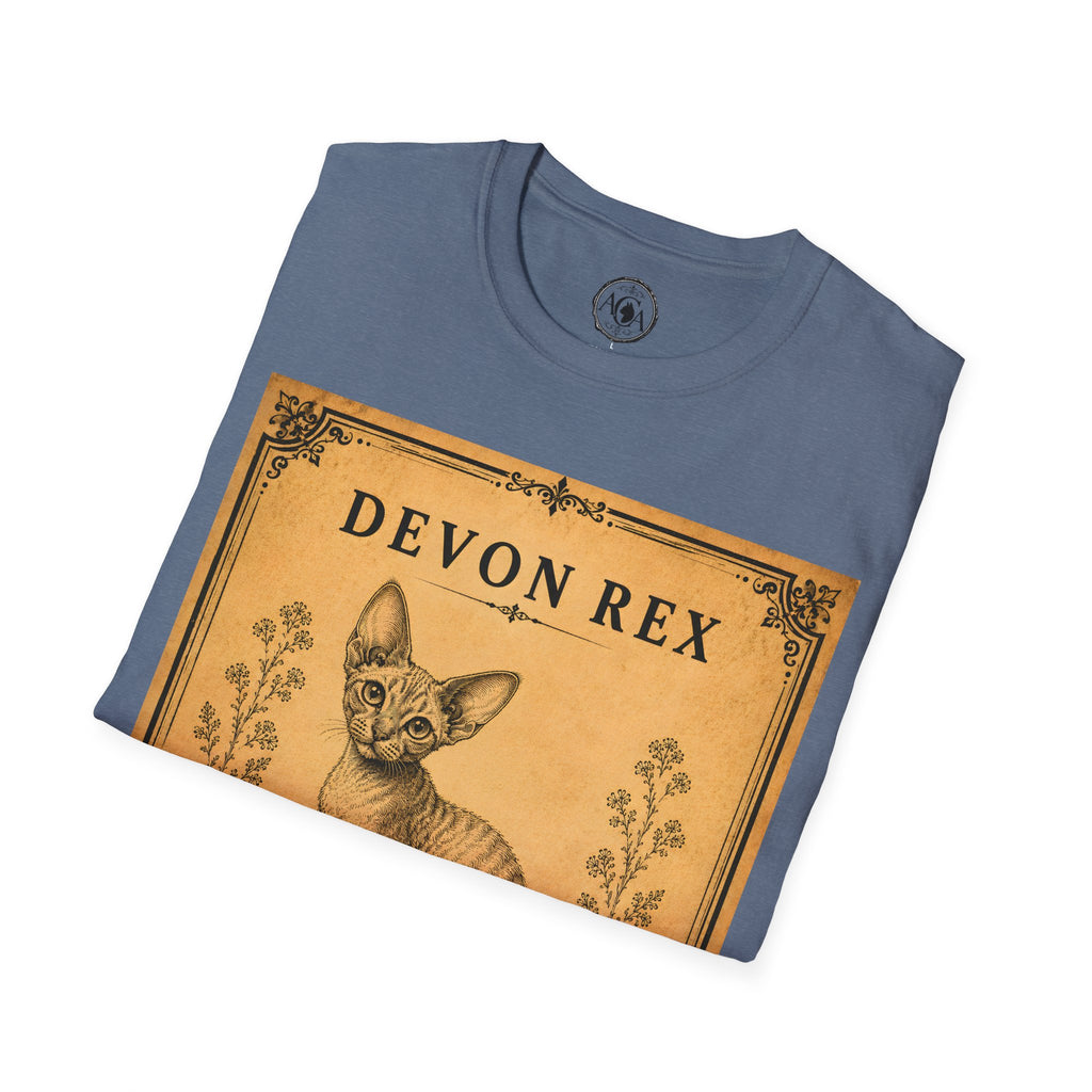 Devon Rex Cat T-Shirt | Vintage Cat Illustration | Antique Cats Archive™