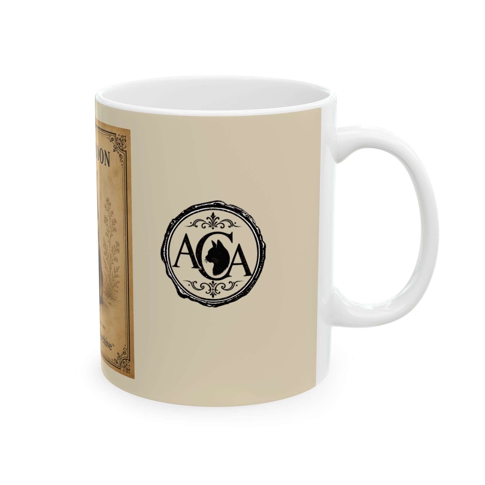 Maine Coon Antique Cats Archive Mug 11 oz. | Vintage Cat Illustration