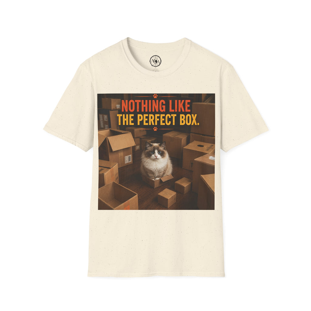 Cat Lover T‑Shirt — “Nothing Like The Perfect Box” Graphic Tee