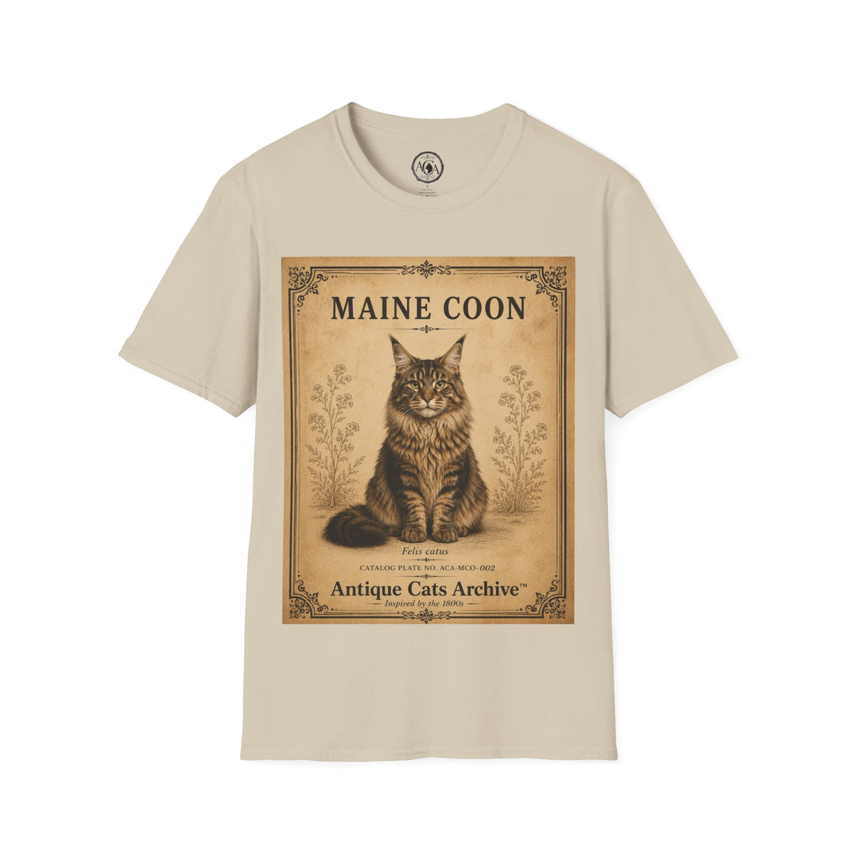 Maine Coon Cat T-Shirt | Vintage Cat Illustration | Antique Cats Archive™